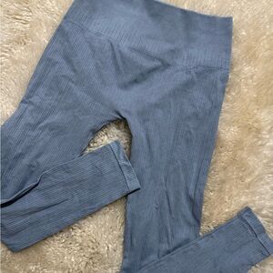 Lele Active Seamless Ribbed Leggings – Blue